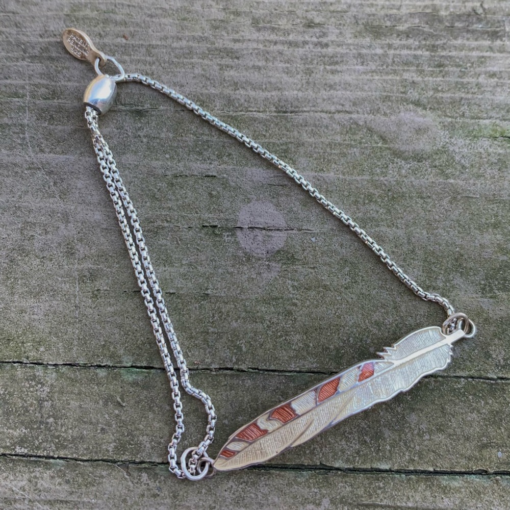 Alex and Ani • Sterling Silver Feather Bracelet